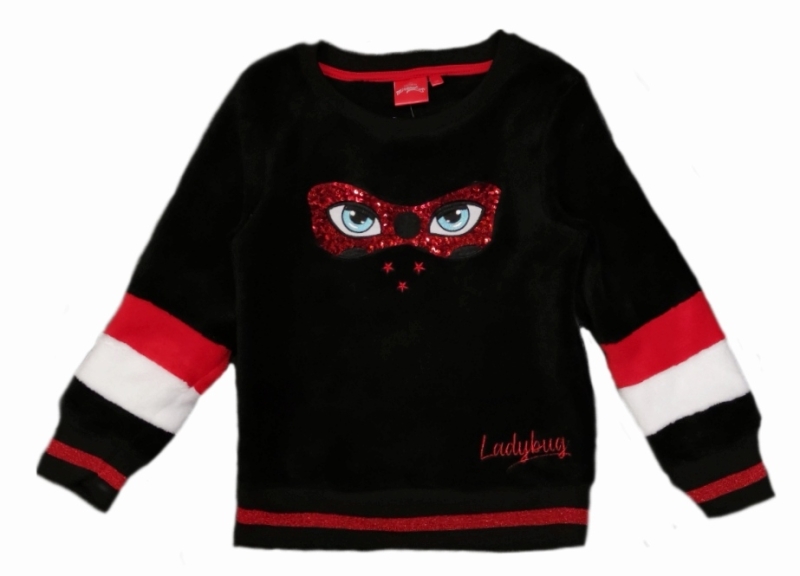 Ladybug Fleece-Pullover Schwarz mit Pailetten